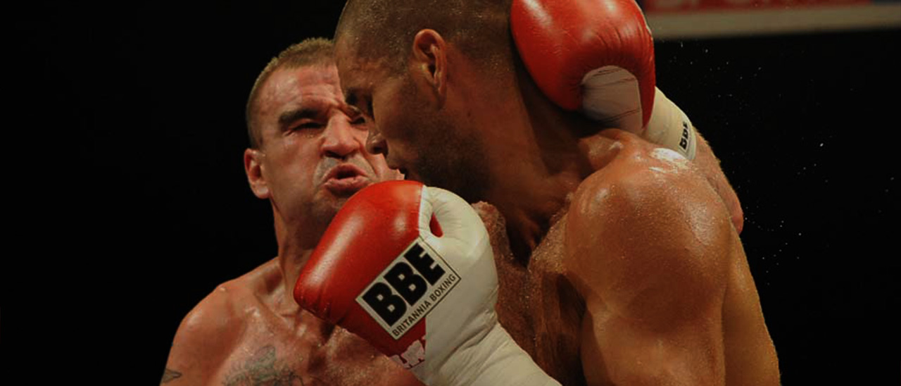Professional Boxing match with BBE boxing gloves