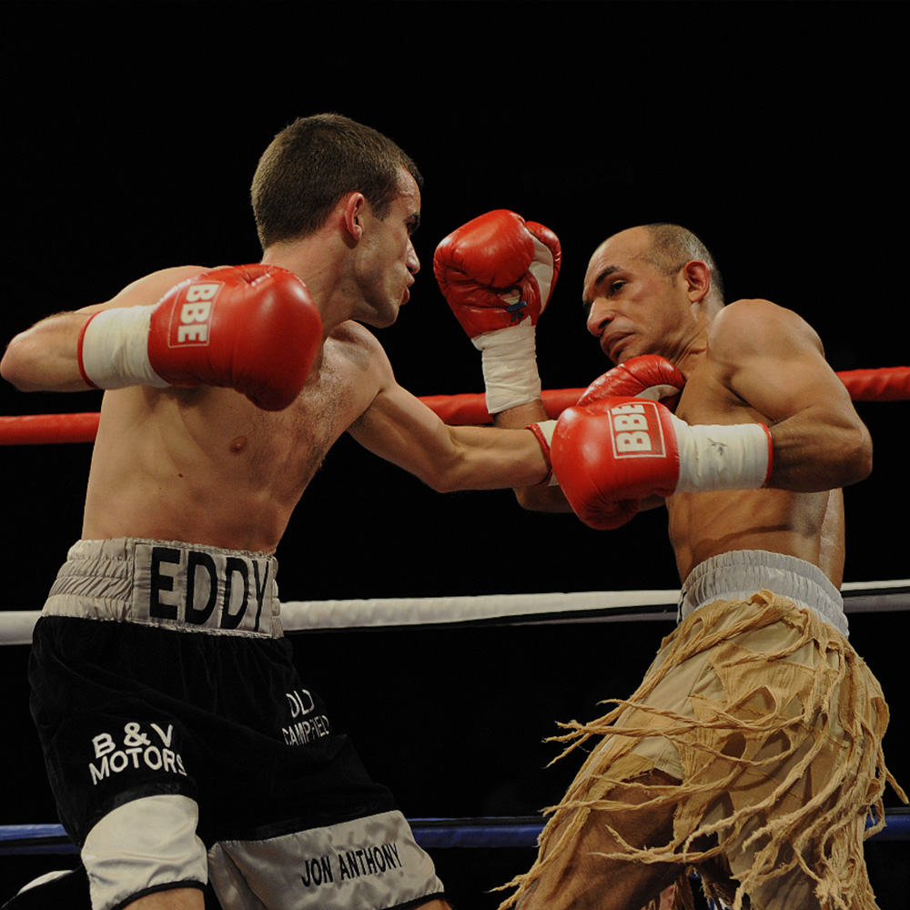 Professional Boxing match with BBE boxing gloves