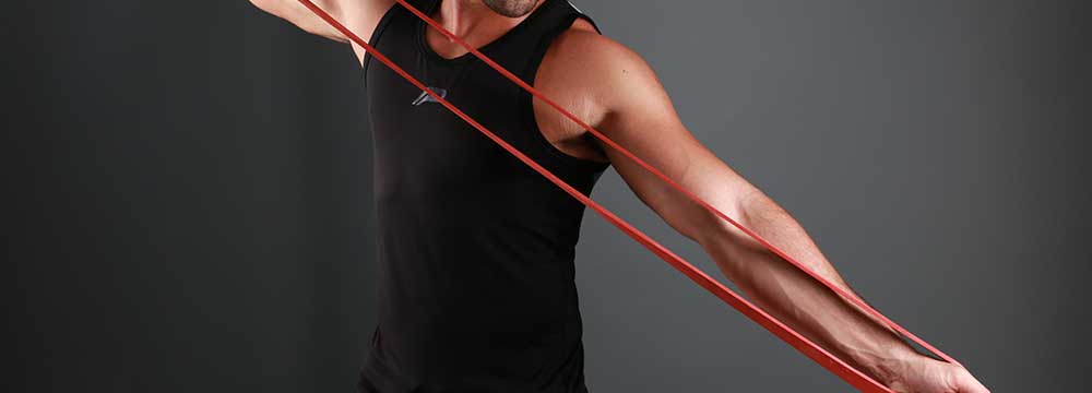 Trainer using red resistance band