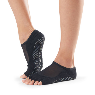 Half Toe Luna - Grip Socks in Black