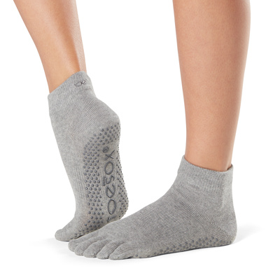 Full Toe Ankle - Grip Socks in Heather Grey