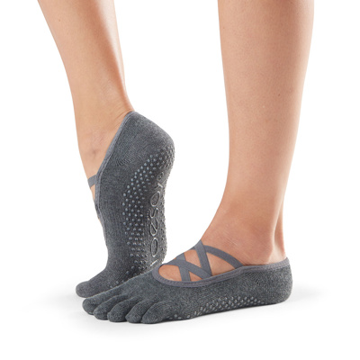 Full Toe Elle - Grip Socks in Charcoal Grey