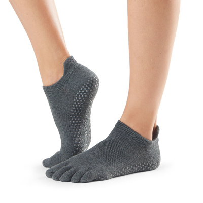 Full Toe Low Rise - Grip Socks in Charcoal Grey