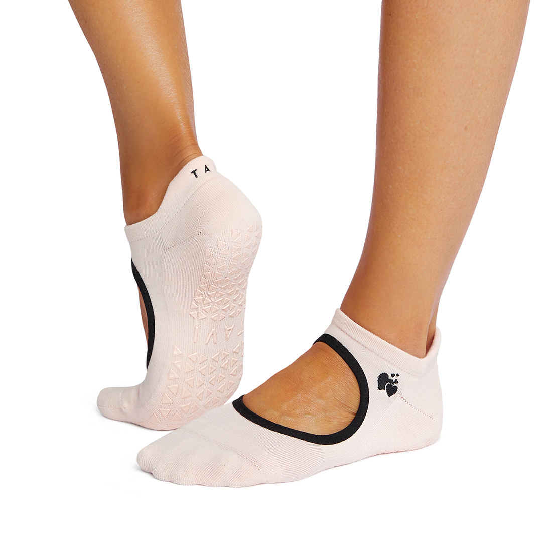 Half Toe Low Rise in Black Space Dye Grip Socks - ToeSox - Mad-HQ