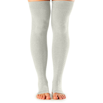 Open Heel Dance Socks- Leg Warmers in Oatmeal