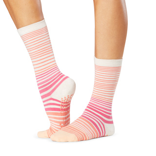Jess - Grip Socks in Hot Pink Stripe