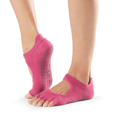 Half Toe Bellarina - Grip Socks in Raspberry