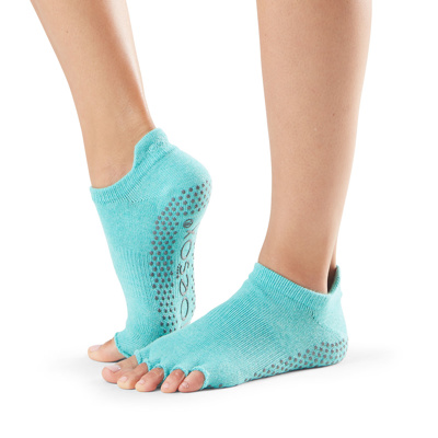 Half Toe Low Rise - Grip Socks in Aqua