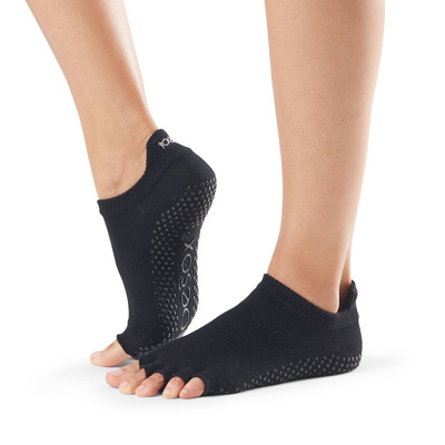 Half Toe Low Rise - Grip Socks in Black