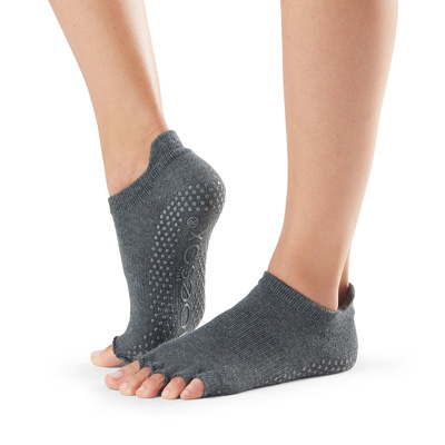 Half Toe Low Rise - Grip Socks in Charcoal Grey