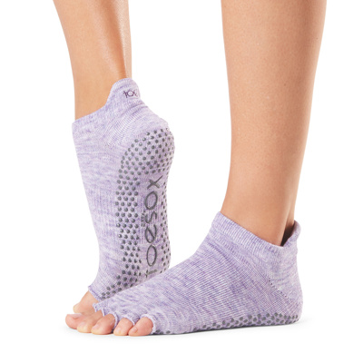 Half Toe Low Rise - Grip Socks in Heather Purple