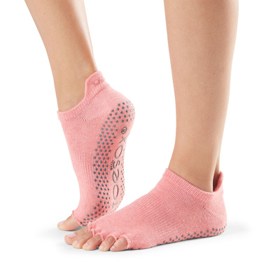 Half Toe Low Rise - Grip Socks in Melon