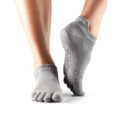 Full Toe Low Rise - Grip Socks in Heather Grey