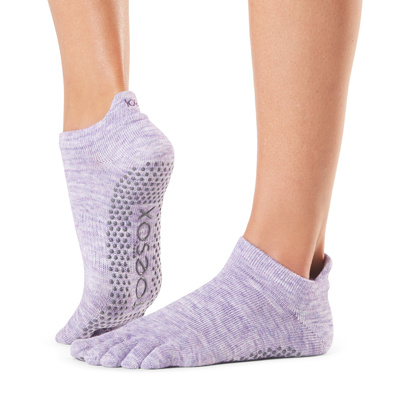 Full Toe Low Rise - Grip Socks in Heather Purple