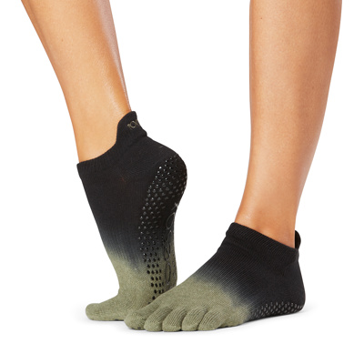 Full Toe Low Rise - Grip Socks in Olive Ombre
