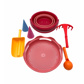 7in1 Sand Toys Folding Bucket Set Red